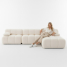 Buy Armchair Upholstered In Bouclé Fabric - Compatible With Modular Sofa - Bathy  White 61763 at MyFaktory